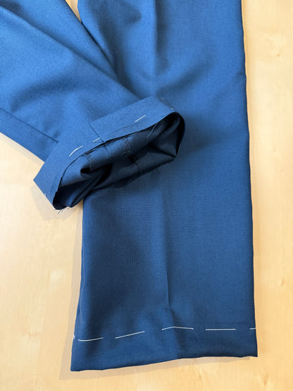 Pantalone anni ‘80 in fresco lana color petrolio (NOS) - tg. 46