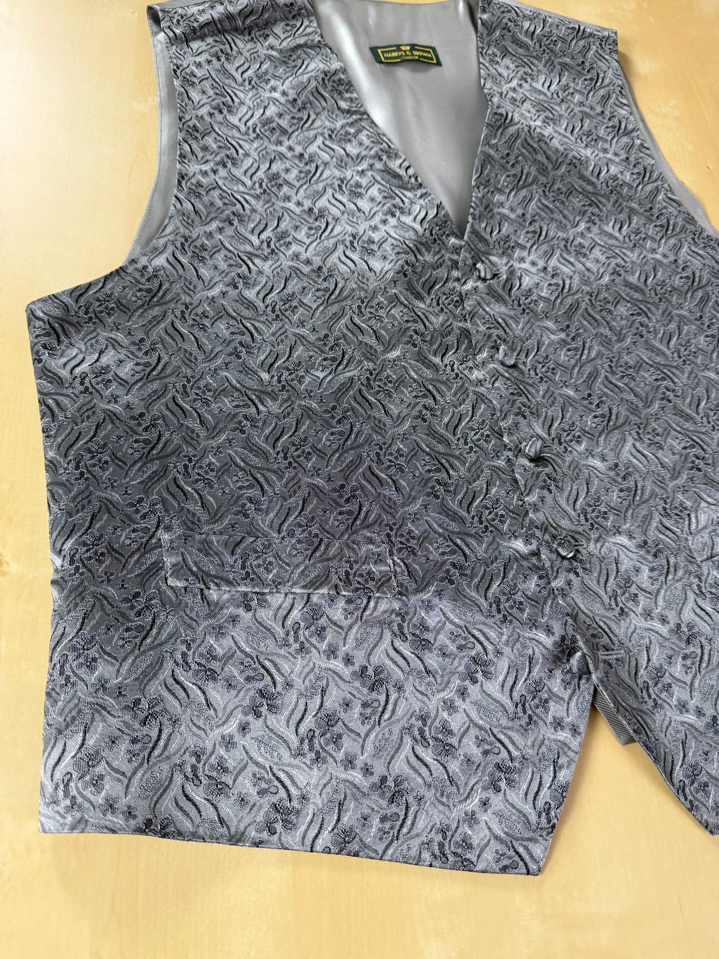 Panciotto in seta jacquard argento - tg. 54