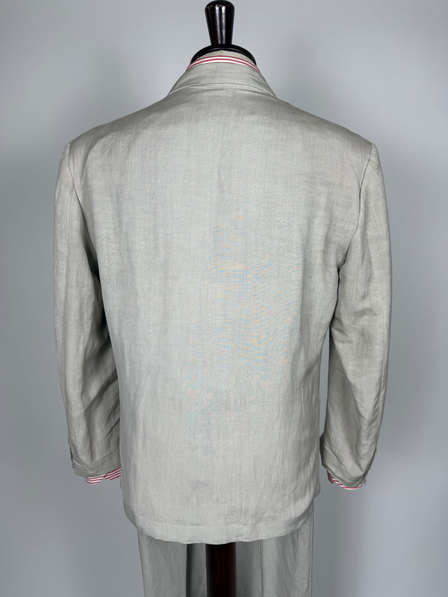 Completo doppiopetto anni '80 oversize viscosa e lino - tg. 46 corta