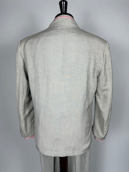 Completo doppiopetto anni '80 oversize viscosa e lino - tg. 46 corta