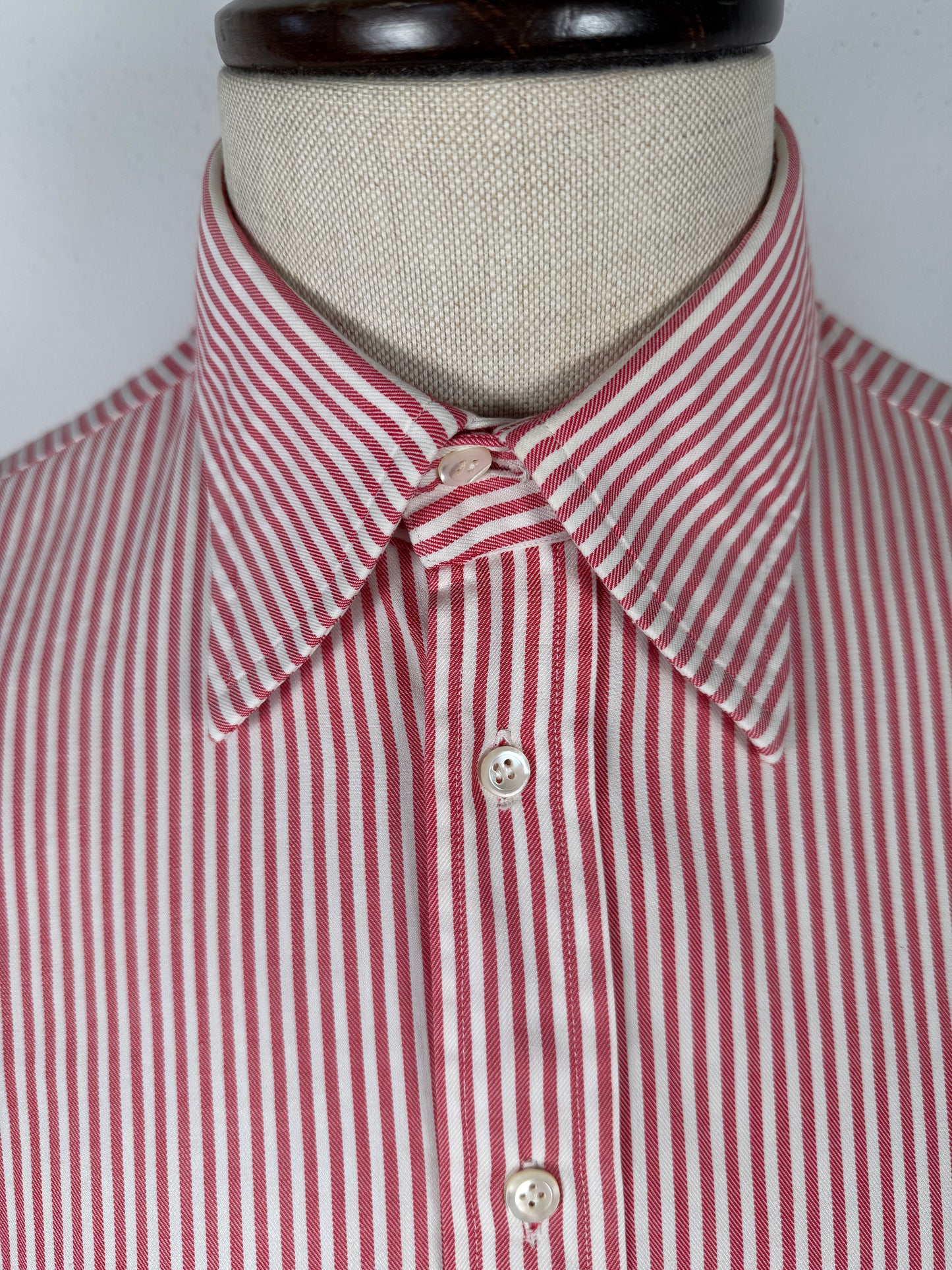 Camicia anni ‘70 rossa a righe - M collo 42