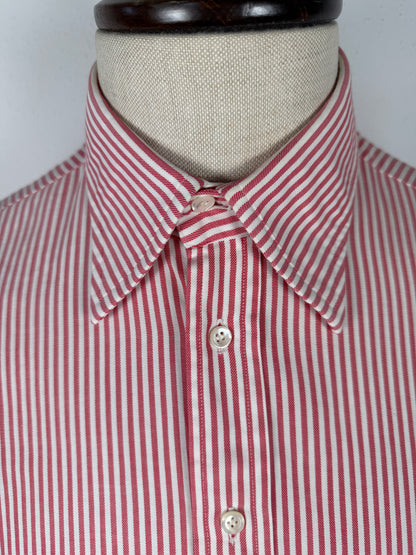 Camicia anni ‘70 rossa a righe - M collo 42