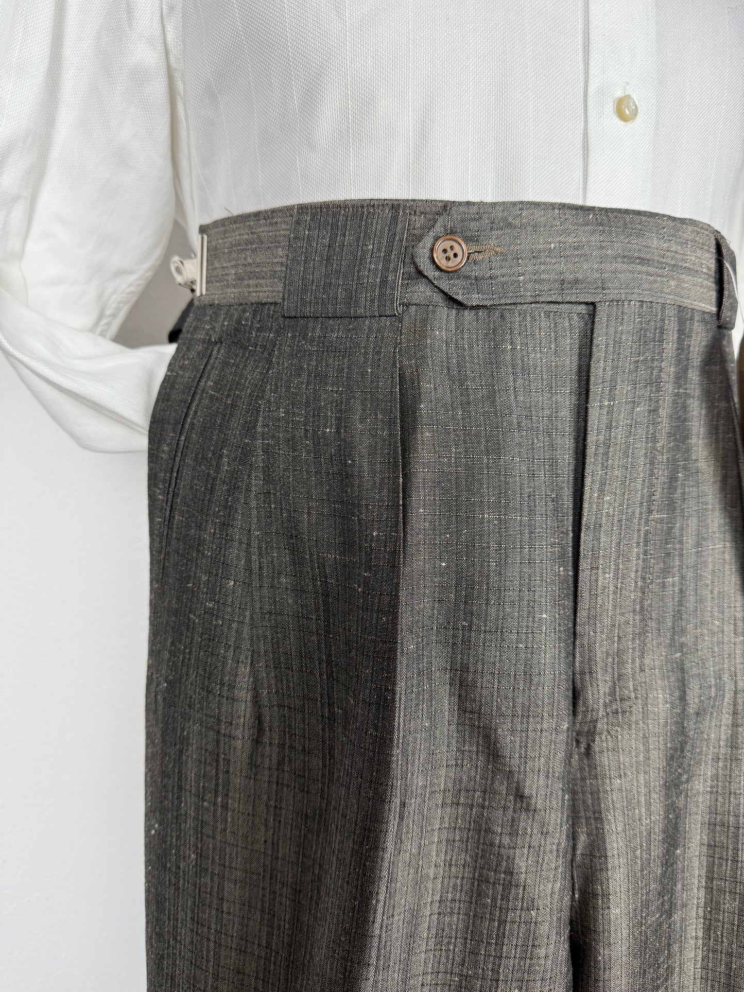 Pantalone anni ‘80 misto viscosa e lino (NOS) - tg. 48