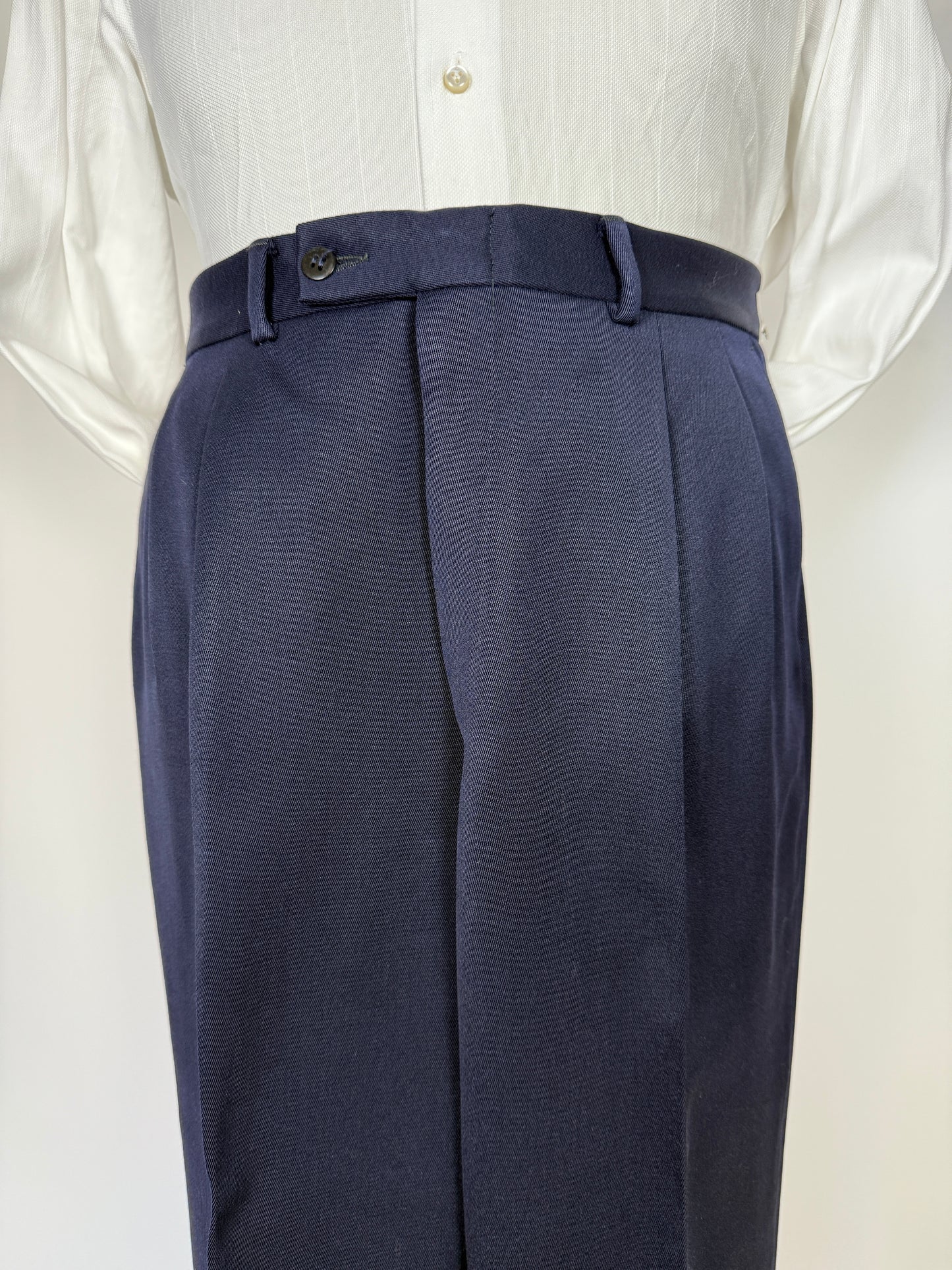 Pantaloni anni ‘70 in twill pettinato blu navy - tg. 50/52