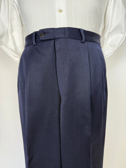 Pantaloni anni ‘70 in twill pettinato blu navy - tg. 50/52