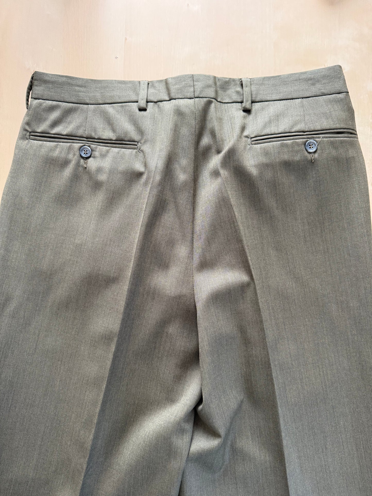 Completo anni ‘80 verde oliva lana pettinata E. Zegna - tg. 48/50