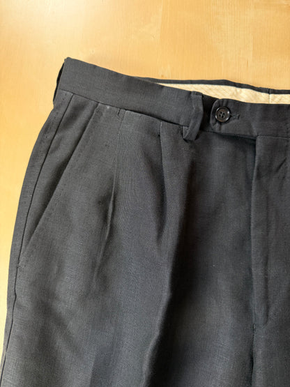 Pantaloni Ermenegildo Zegna anni '80 puro lino nero - tg. 48