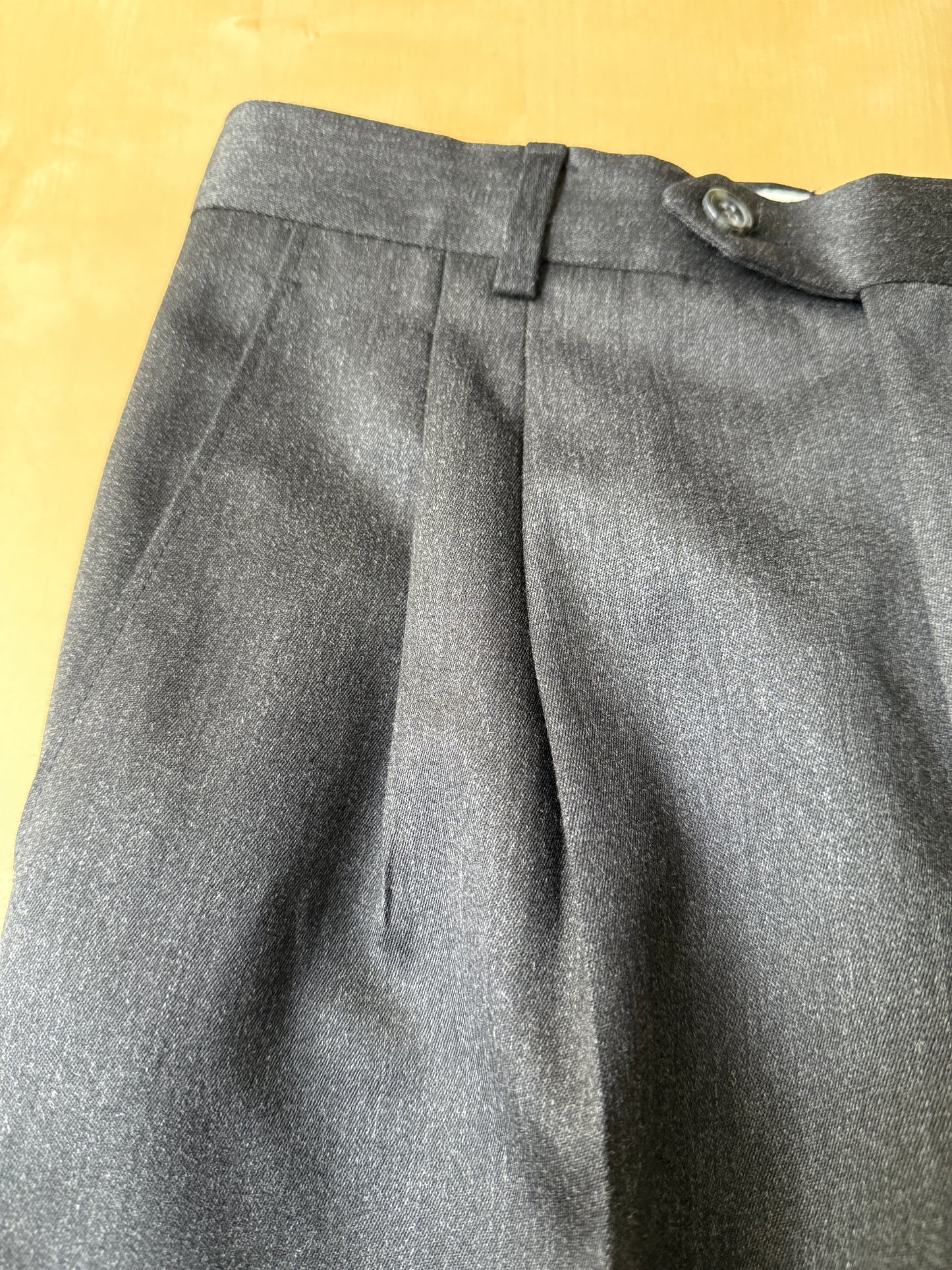 Completo 3 pezzi anni '90 in flanella grigio antracite - tg. 46/48