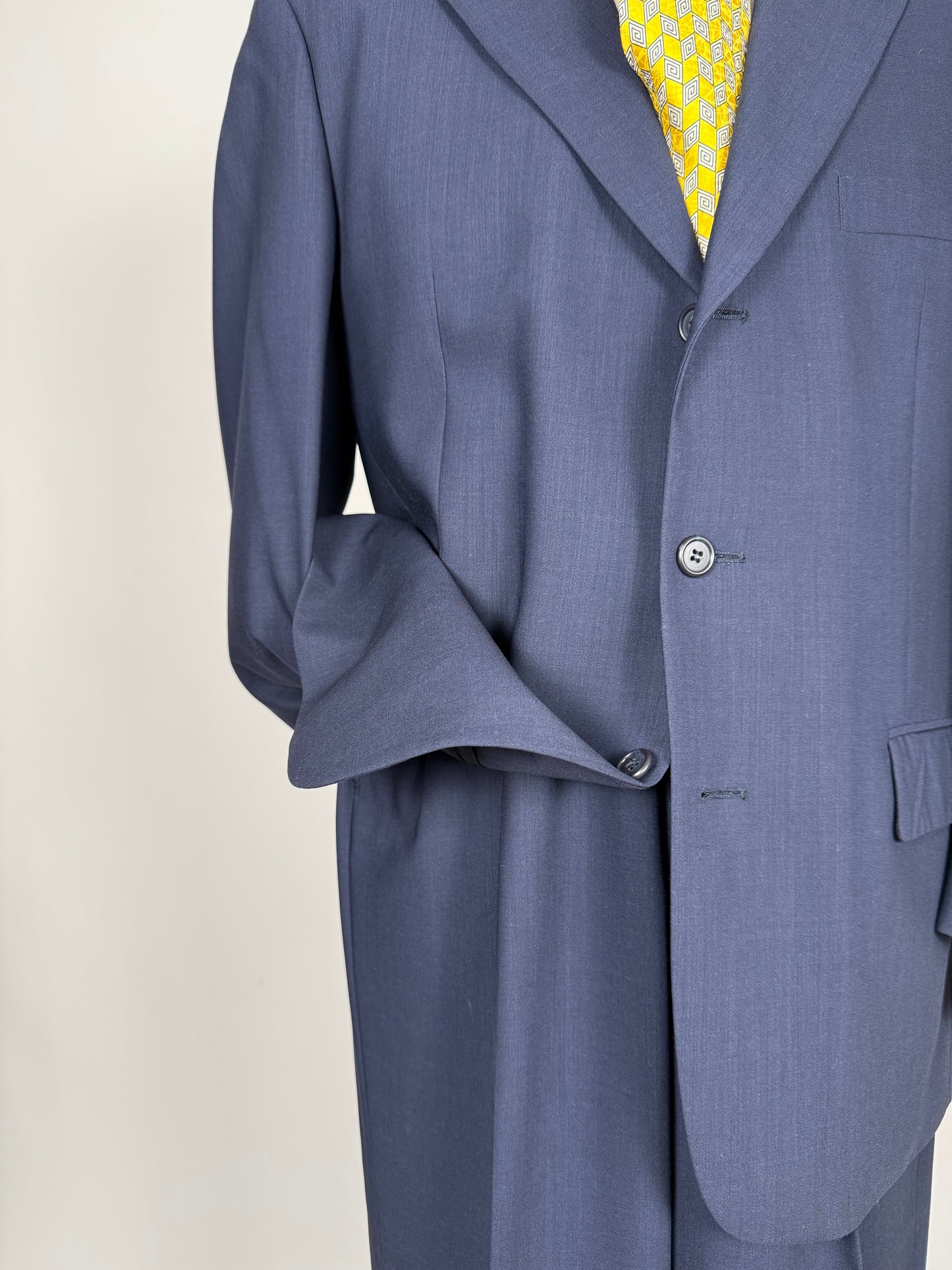 Completo fresco lana blu Trussardi anni '90 - tg. 50