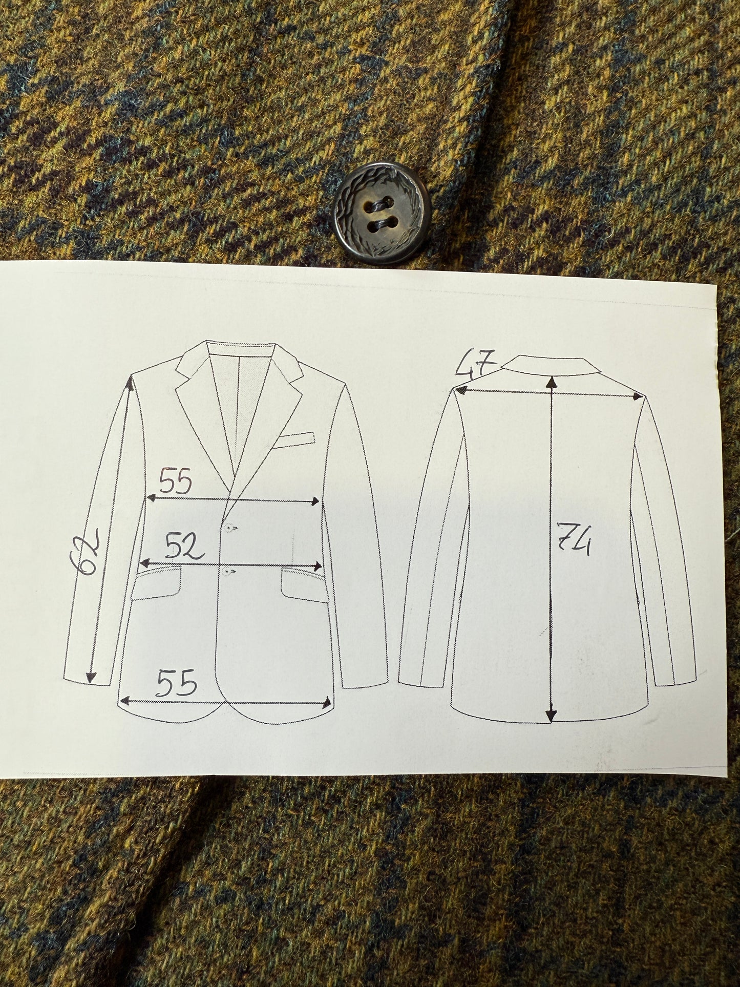 Giacca americana in tweed verde anni ‘60 - tg. 48/50