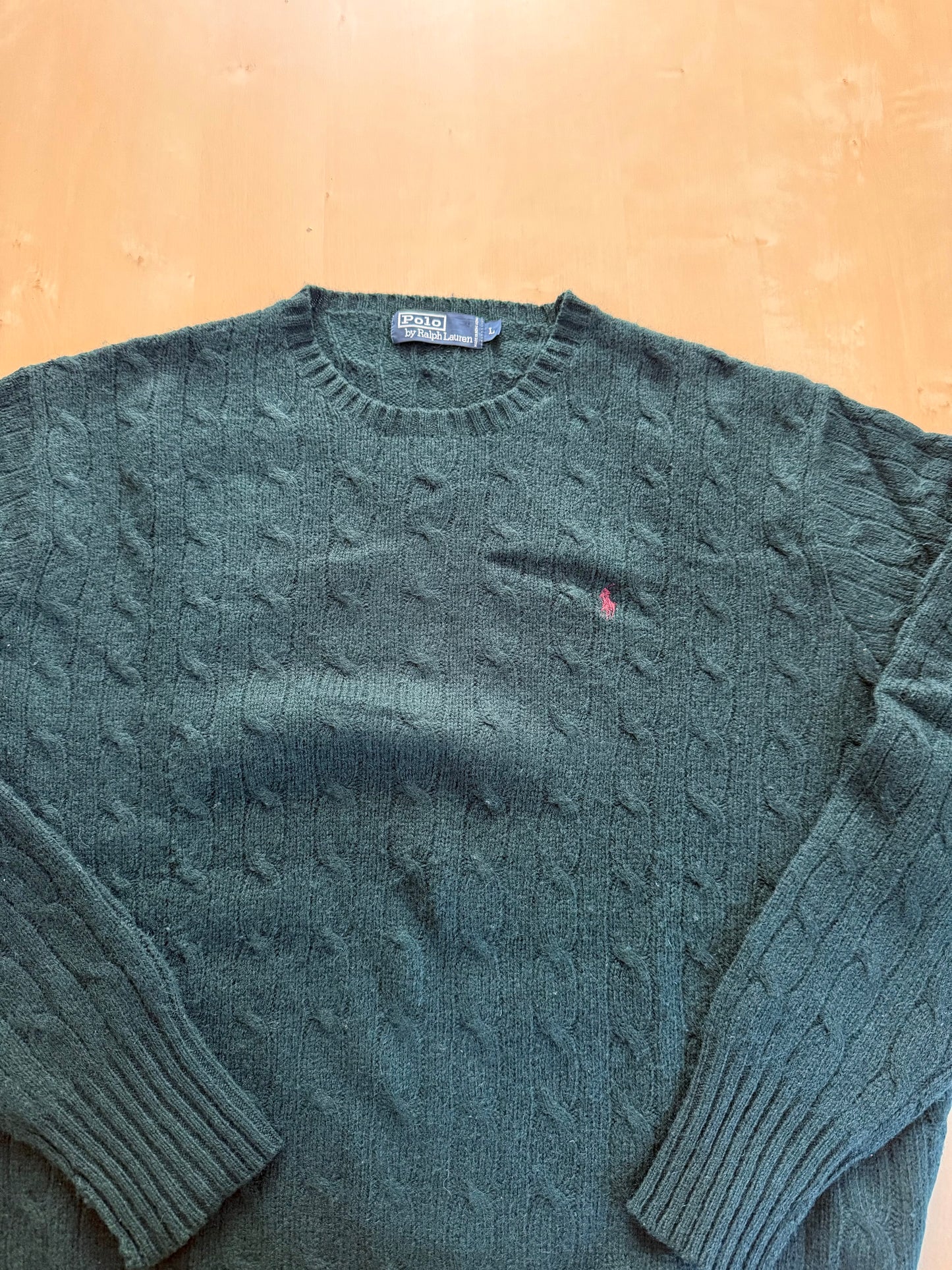 Maglione Polo Ralph Lauren in pura lana a trecce - L