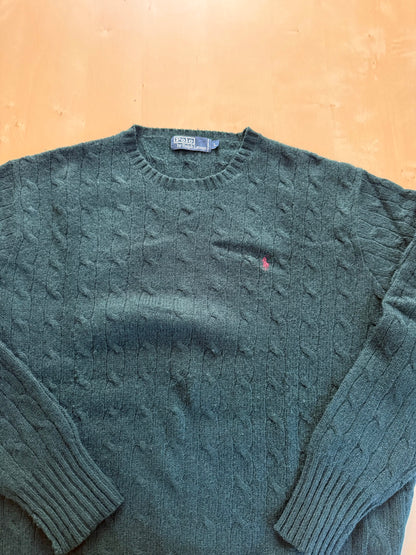 Maglione Polo Ralph Lauren in pura lana a trecce - L