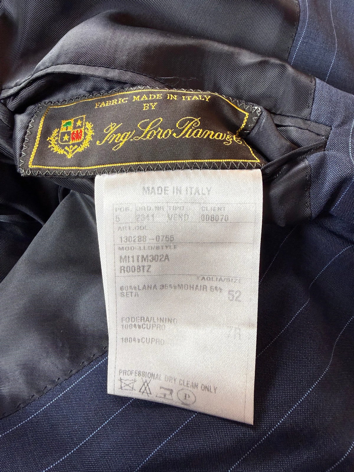Completo Caruso tessuto Loro Piana lana mohair e seta - tg. 50