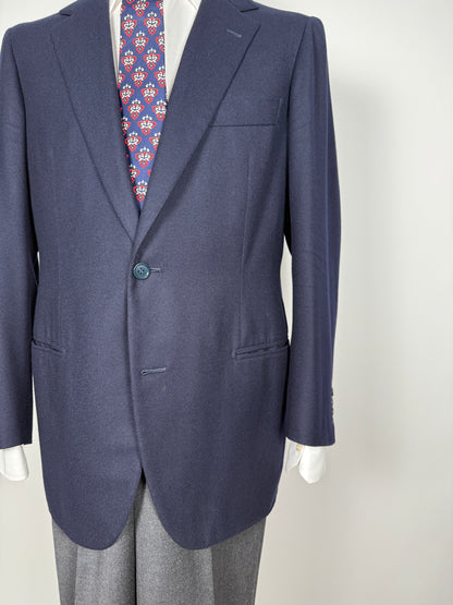 Giacca sartoriale anni ‘80 in flanella blu - tg. 50