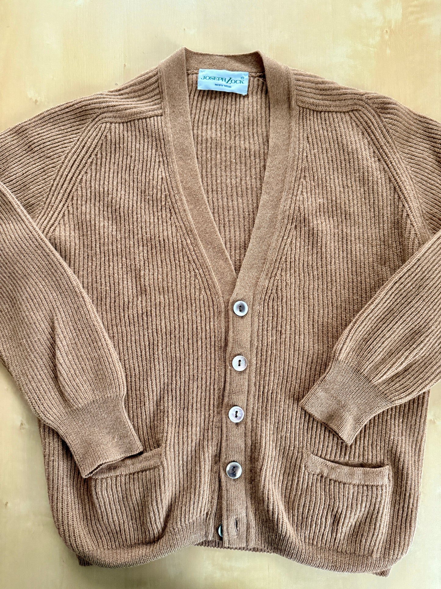 Cardigan costa inglese 100% cammello - M/L