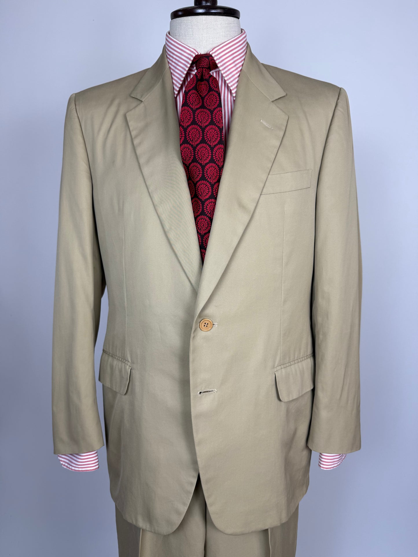 Completo Canali anni '90 twill di cotone beige - tg. 50