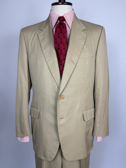 Completo Canali anni '90 twill di cotone beige - tg. 50