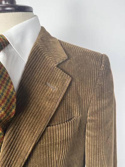 Giacca anni ‘80 in velluto a coste verde-marrone - tg. 48