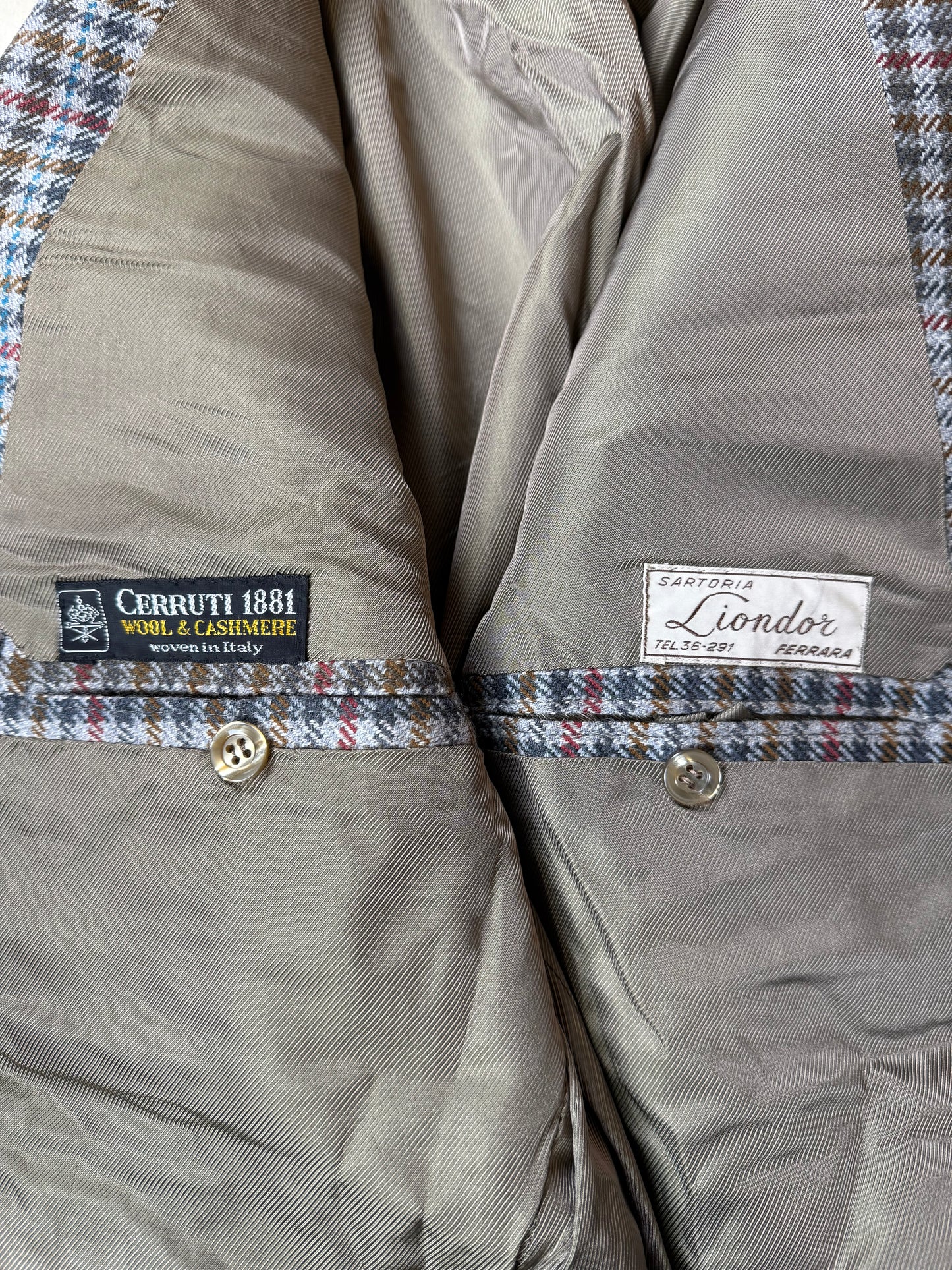 Giacca sartoriale lana e cashmere check - tg. 48/50 corta