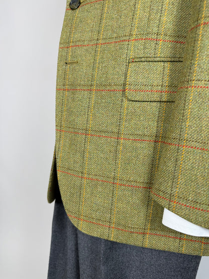 Giacca De Paz tweed verde cachi finestrato - tg. 52