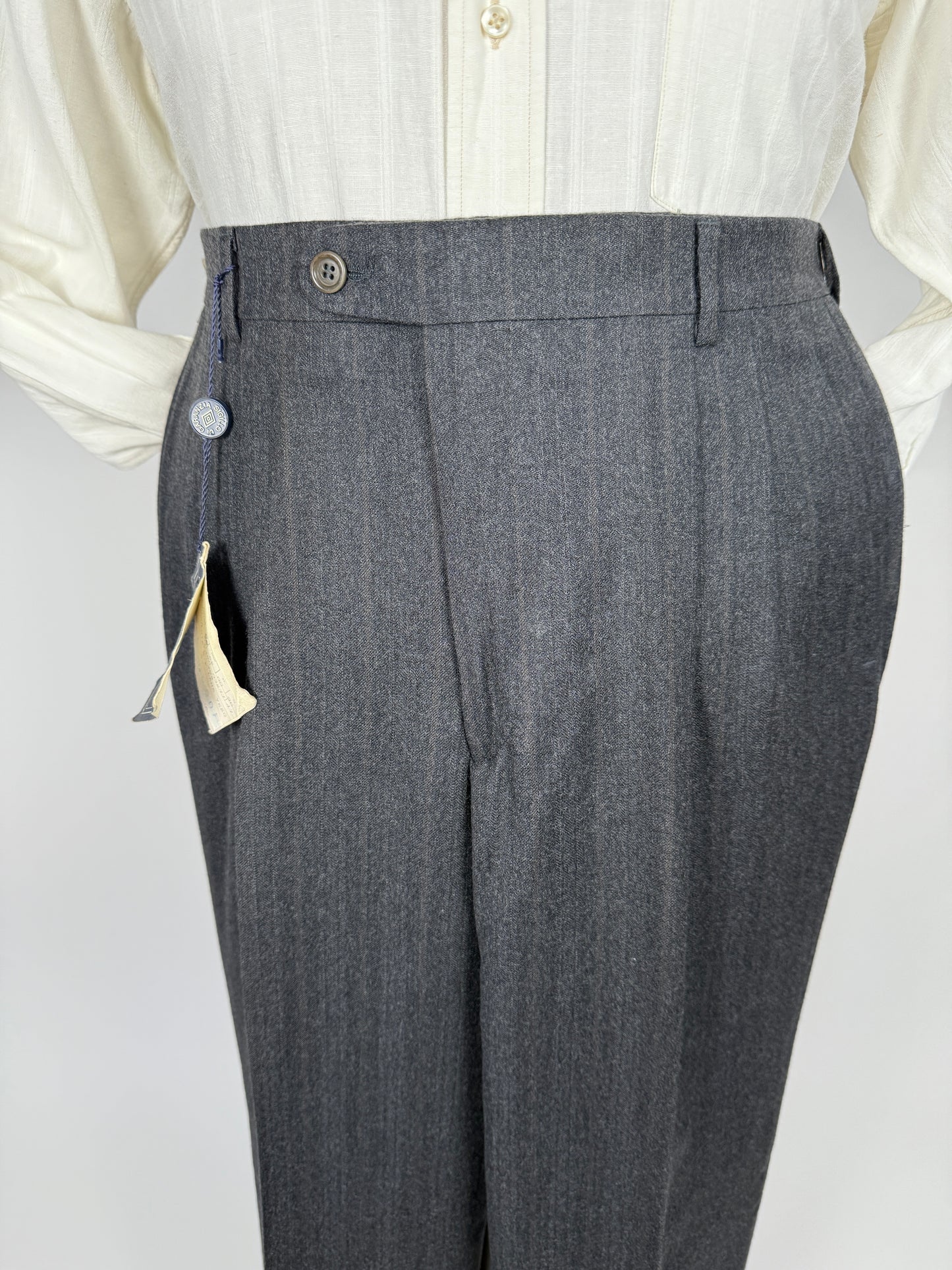 Pantaloni flanella antracite riga ruggine (NOS) - tg. 50
