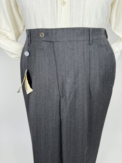 Pantaloni flanella antracite riga ruggine (NOS) - tg. 50