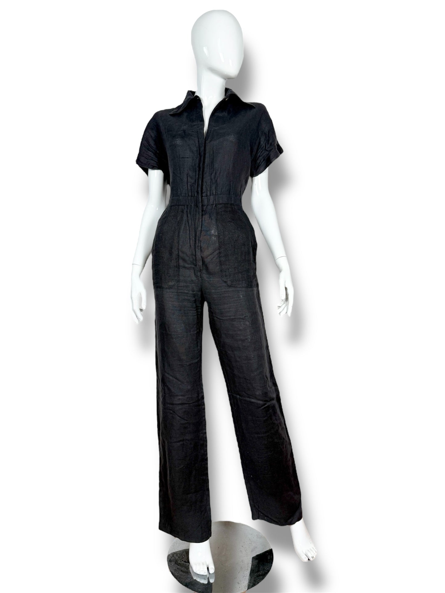 Tuta in lino nera anni ‘70 - tg. 44