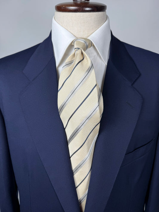 Cravatta Armani regimental avorio