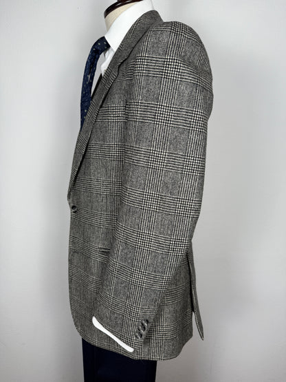 Giacca anni ‘70/‘80 in flanella principe di Galles scozzese - tg. 46