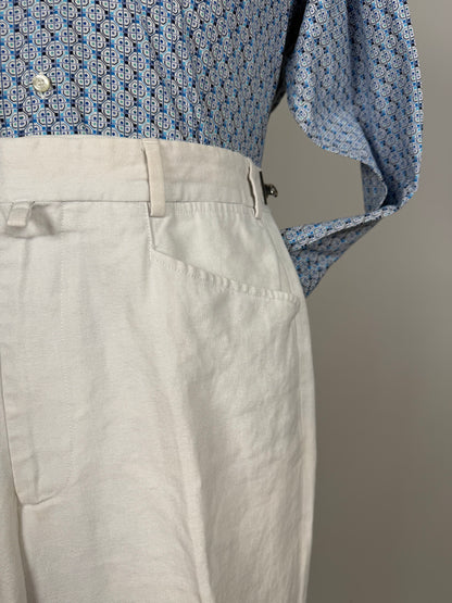 Pantaloni Incotex bianchi 100% lino - tg. 50