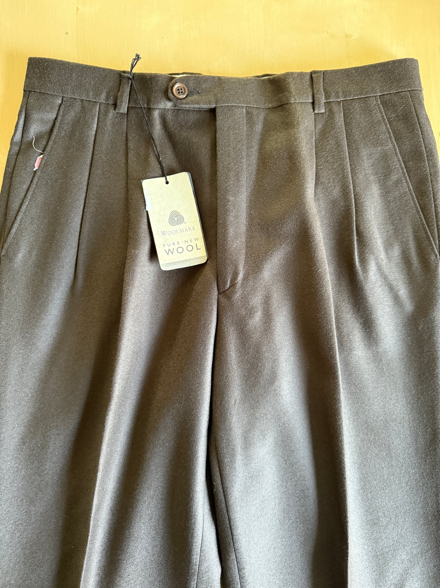 Pantaloni anni ‘90 in flanella marrone (NOS) - tg. 48