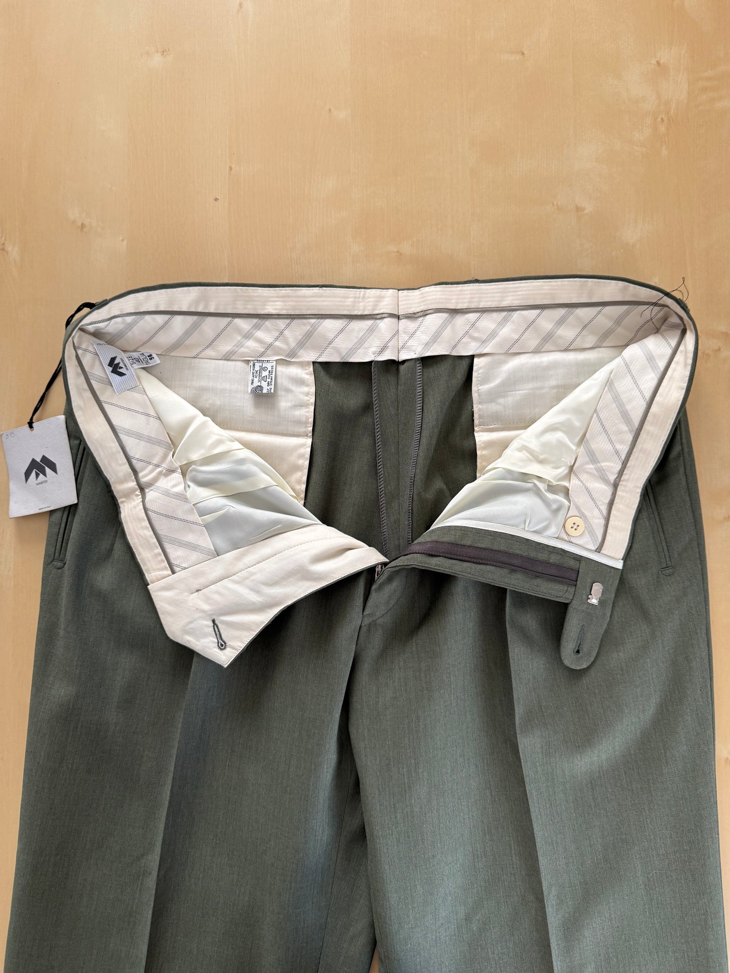 Pantaloni fresco lana verde scuro anni '80 (NOS) - tg. 54/56