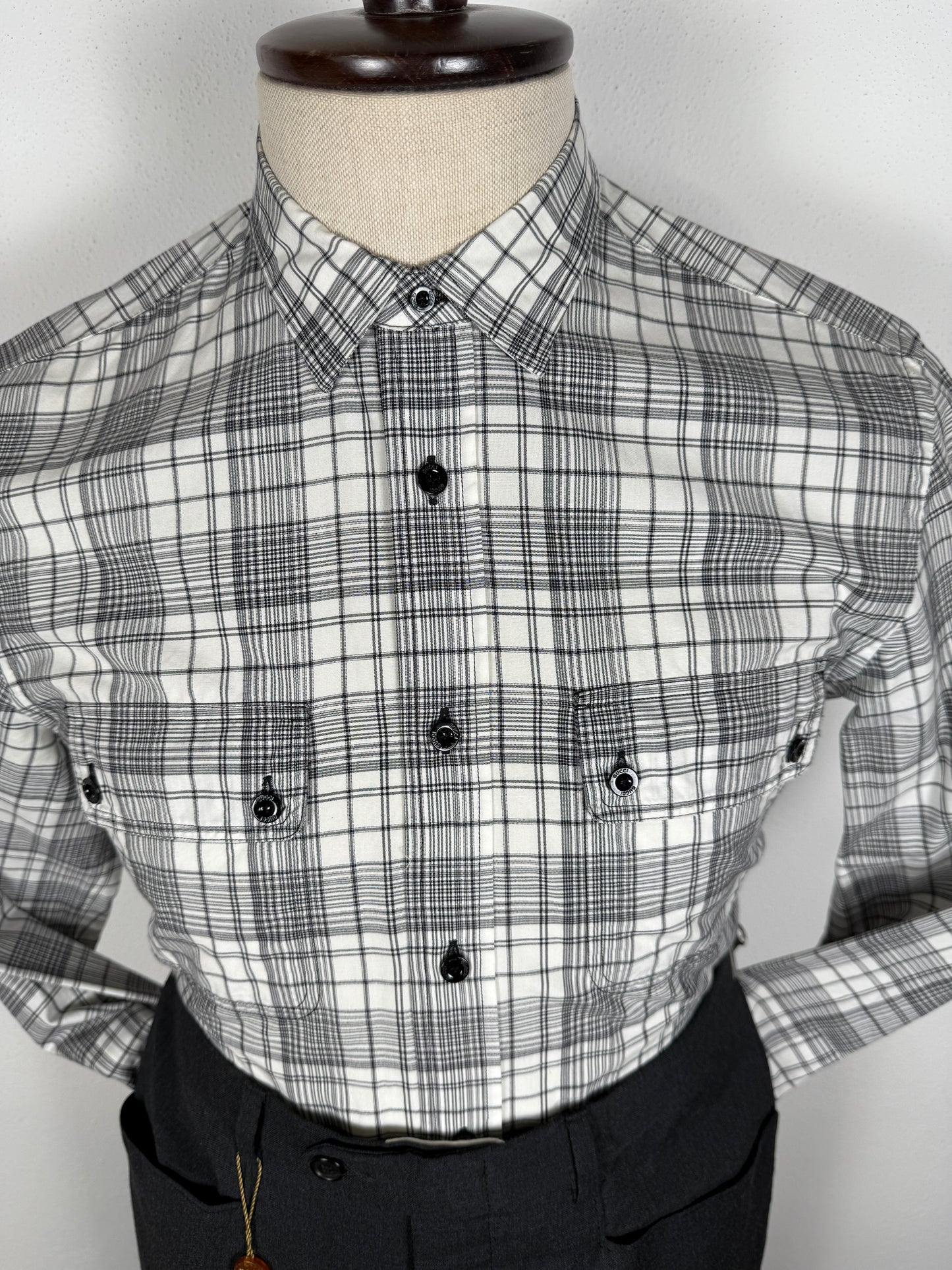 Camicia Gucci quadri glen check - S/M, collo 39