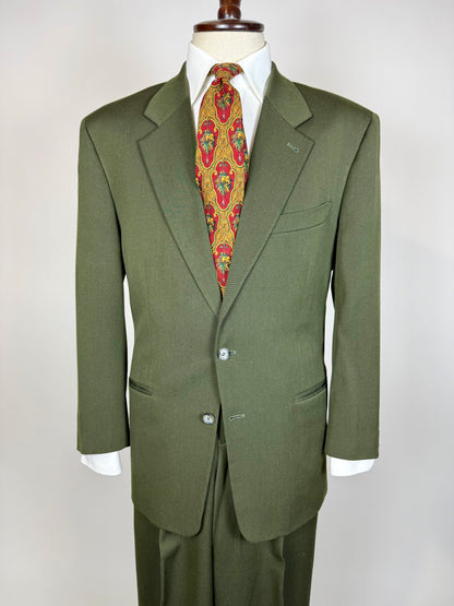 Completo anni '80 misto lana verde - tg. 48 drop alto