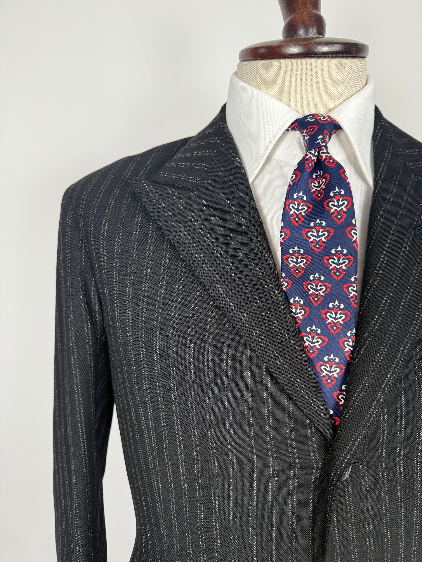 Giacca anni ‘50 sartoriale nero gessato - tg. 44