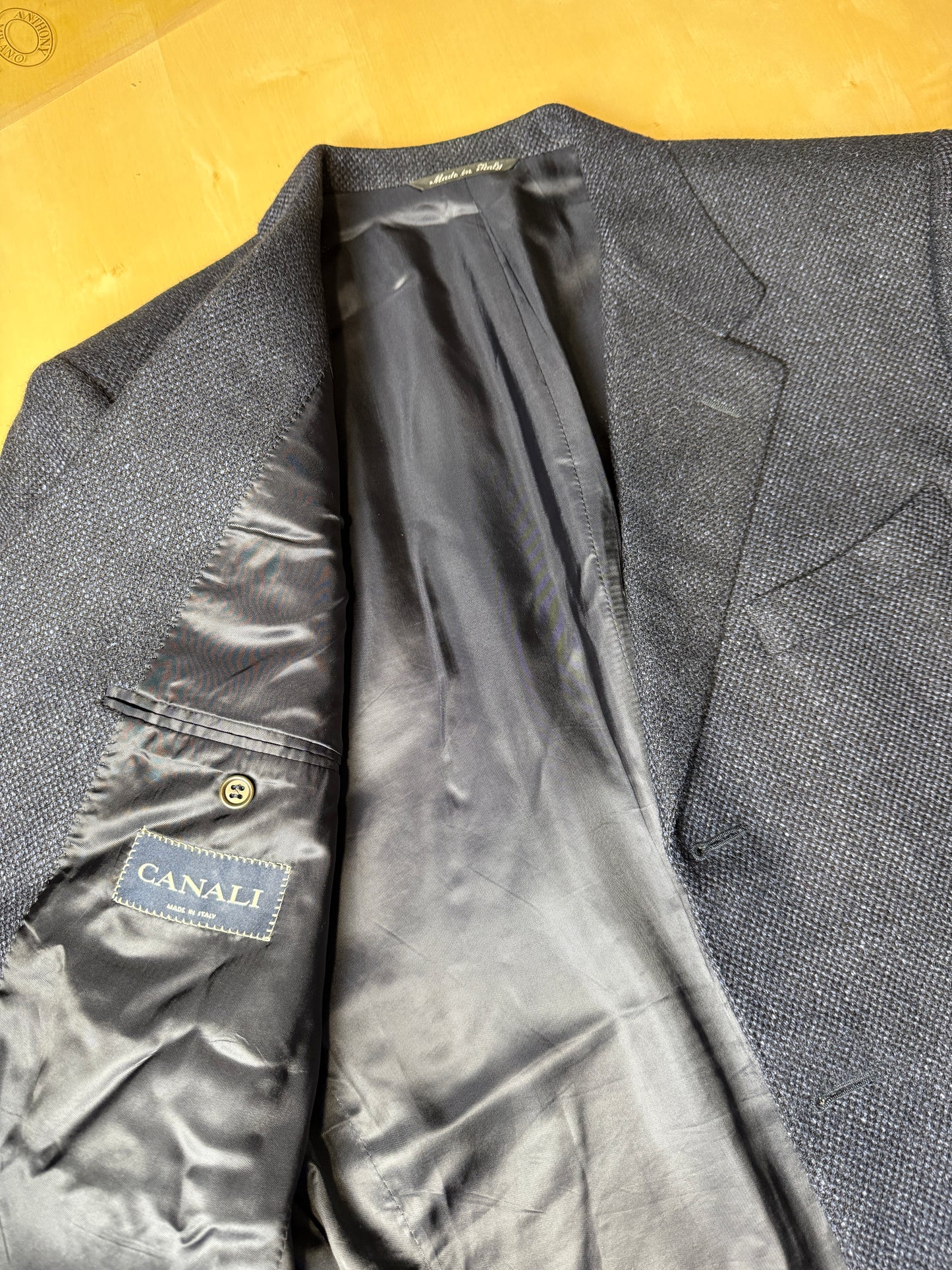 Giacca Canali in lana e seta blu occhio di pernice - tg. 50