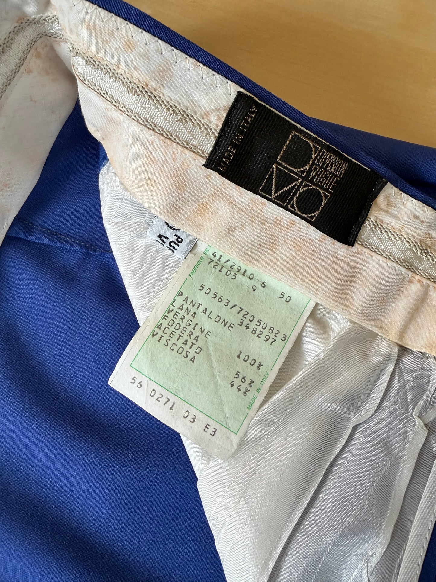 Pantaloni fresco lana blu china anni '80 (NOS) - tg. 50/52