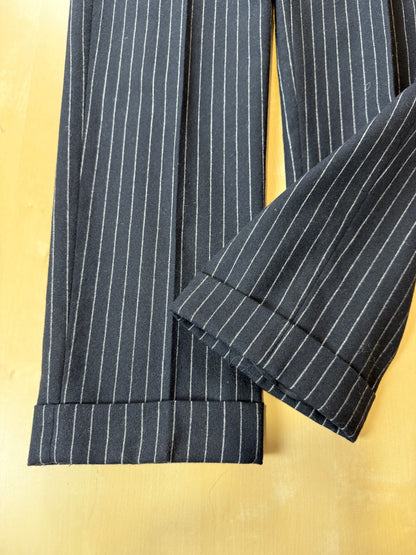 Tailleur Ralph Lauren gessato taglio maschile in lana e cashmere - tg. 40