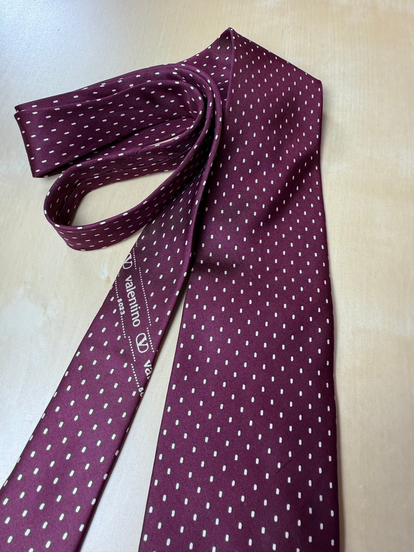 Cravatta Valentino bordeaux pois