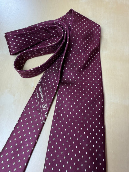 Cravatta Valentino bordeaux pois
