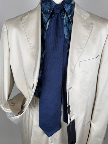Cravatta Valentino grenadine blu tinta unita