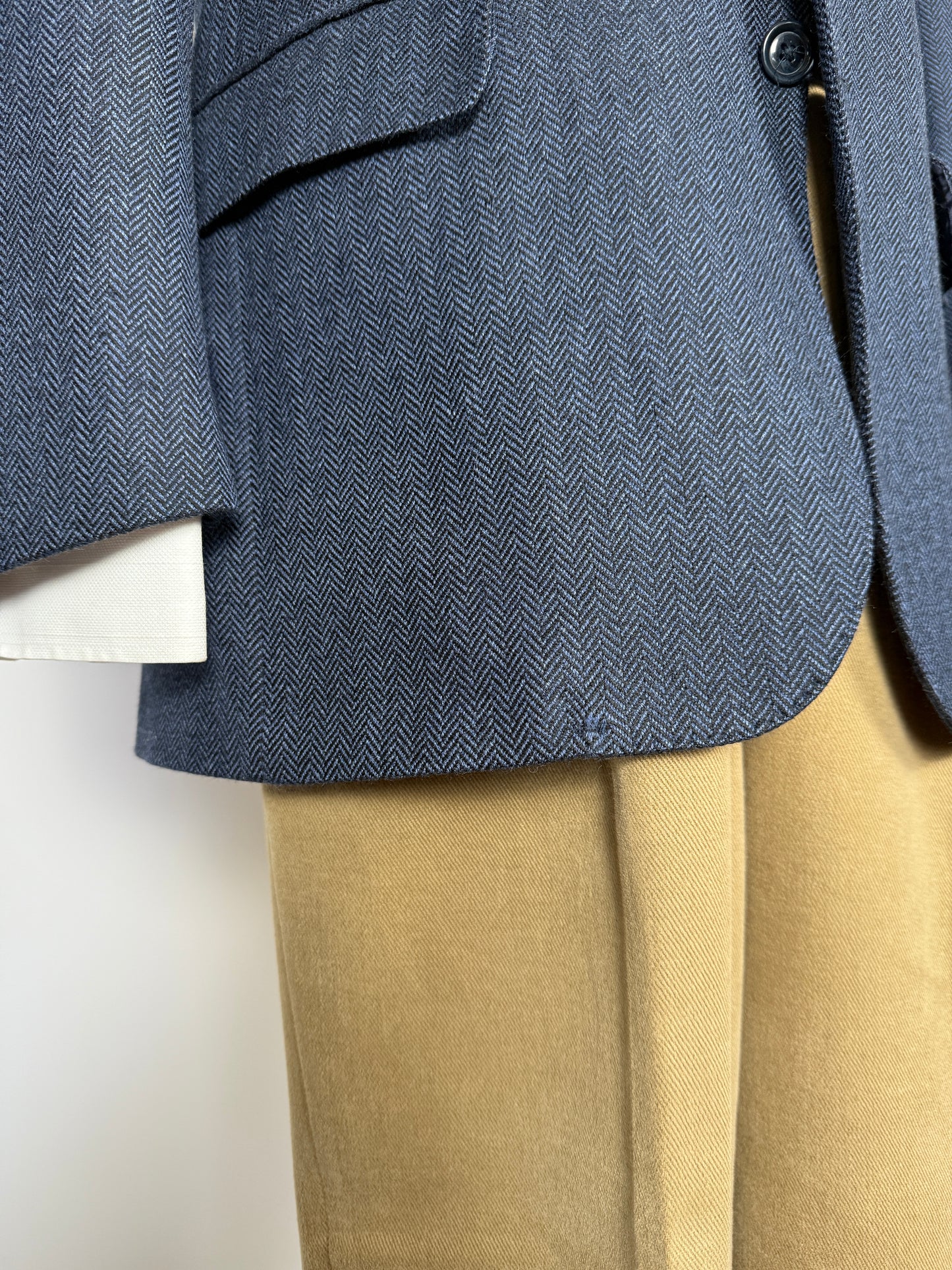 Giacca in puro cashmere spigato tessuto Loro Piana - tg. 50