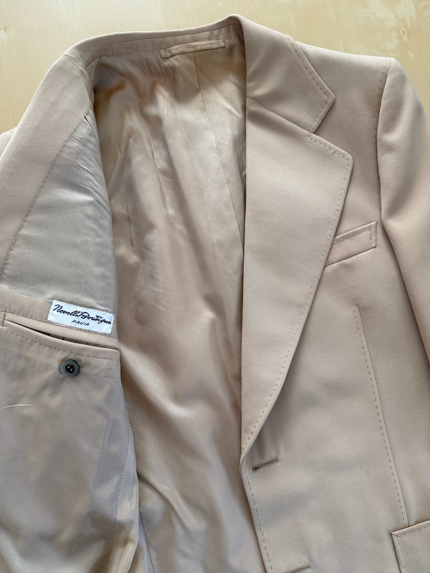 Completo anni ‘70 twill pettinato beige - tg. 42/44