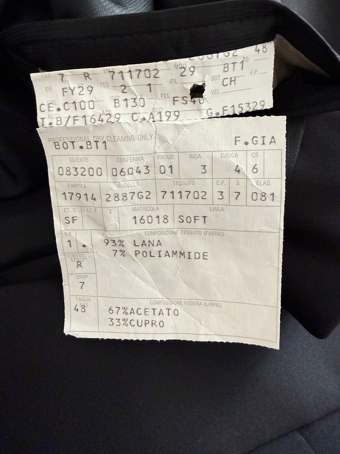 Smoking Ermenegildo Zegna in fresco lana anni ‘80/‘90 - tg. 48 drop 7