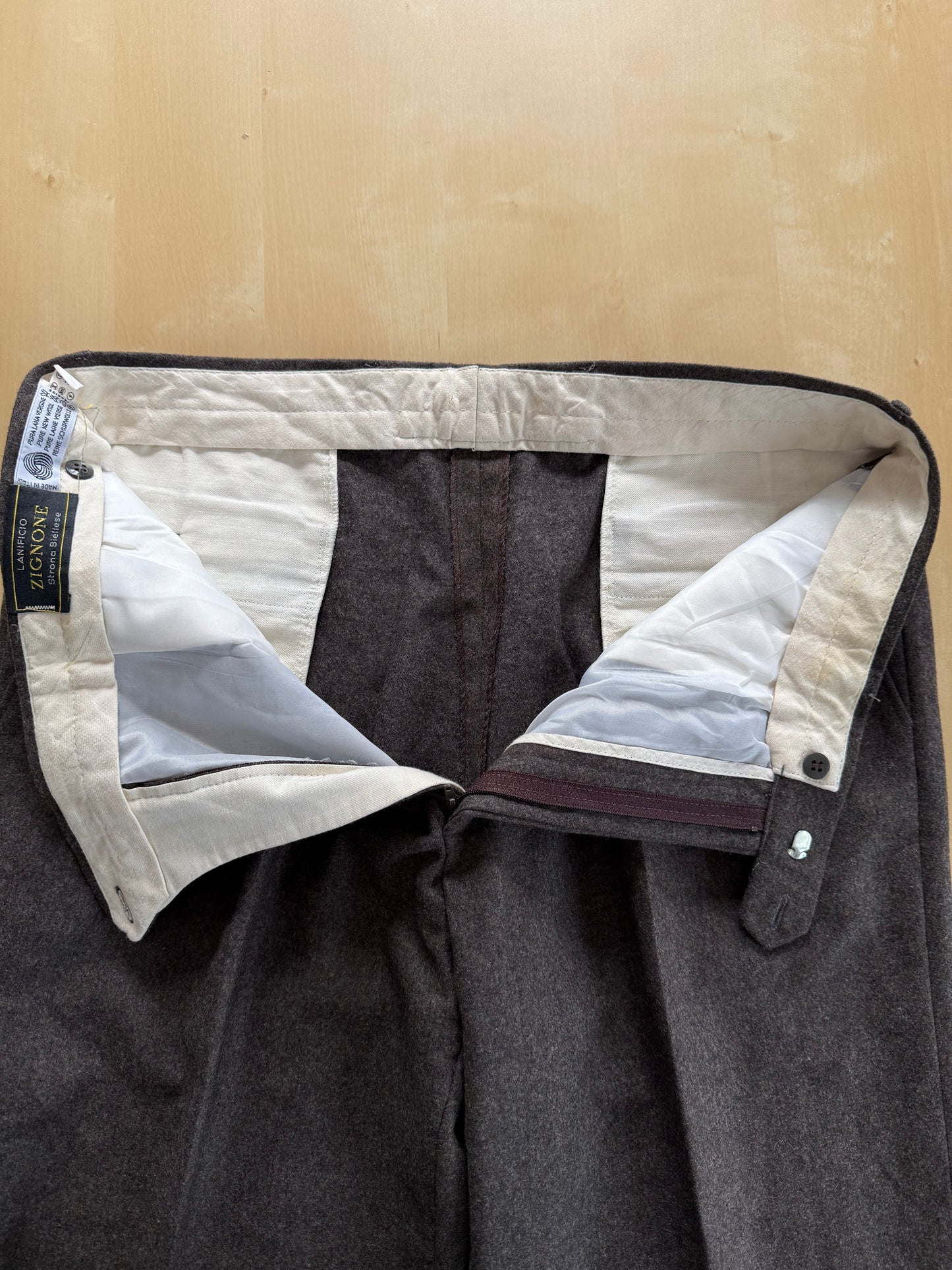 Pantaloni in flanella marrone anni ‘80 - tg. 52