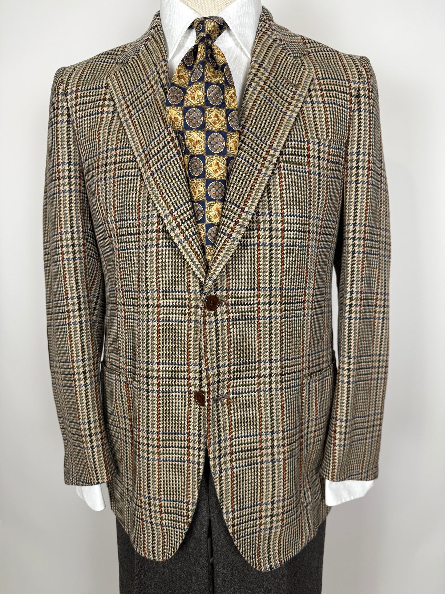 Giacca sartoriale in puro cashmere scozzese principe di Galles - tg. 46