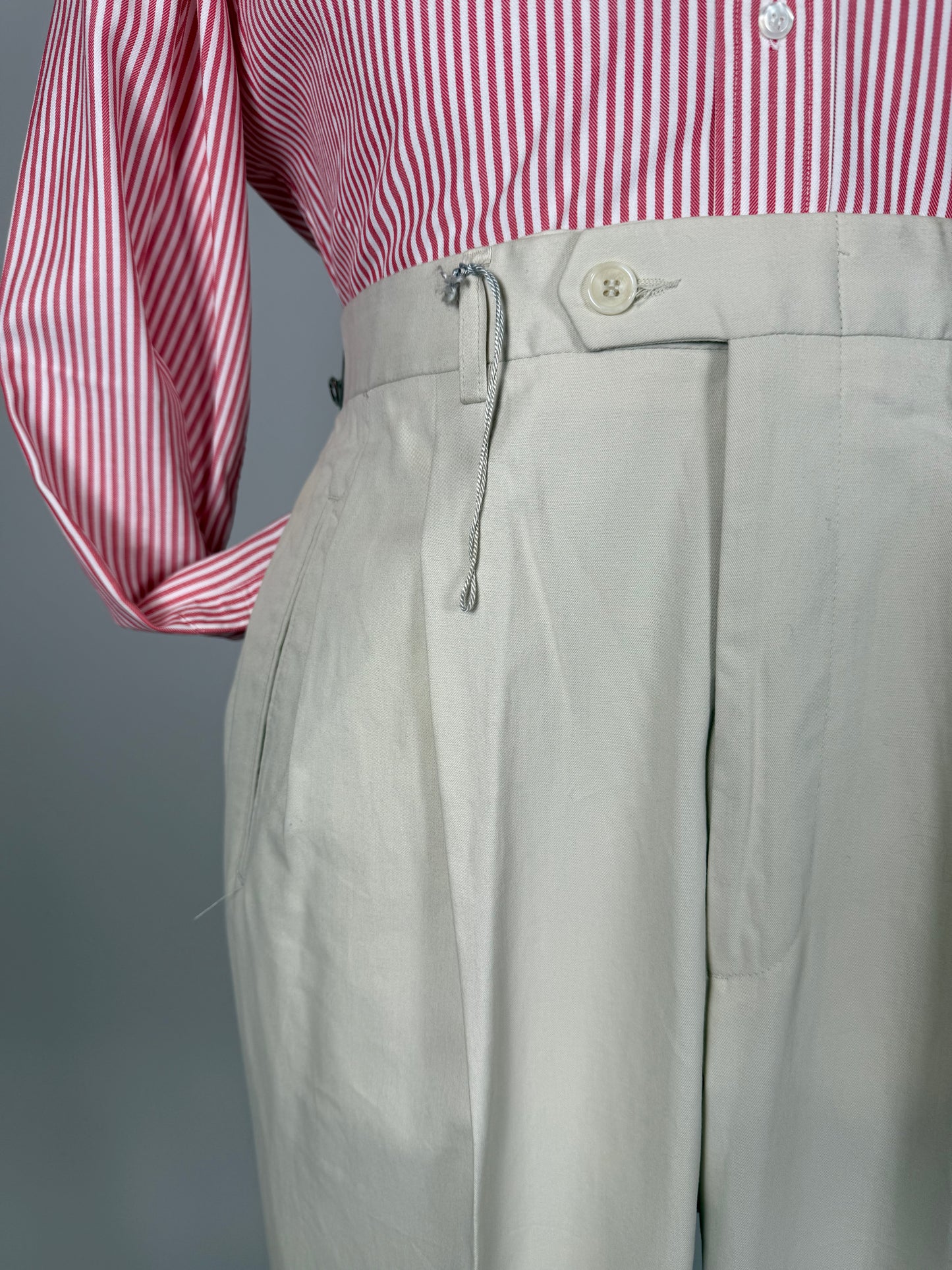 Pantaloni 100% cotone panna anni ‘80 (NOS) - tg. 50