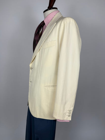 Giacca sartoriale twill bianco panna anni '60/'70 - tg. 52/54 drop basso
