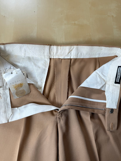 Pantaloni anni ‘70 in twill pettinato beige - tg. 46/48