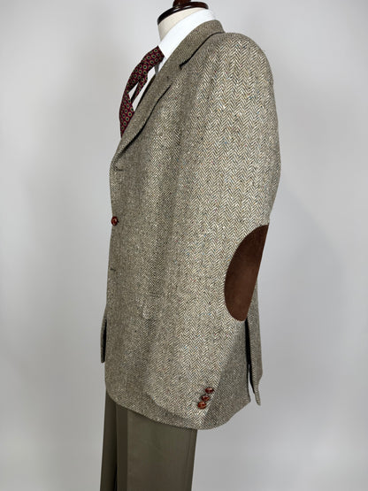 Giacca anni '90 donegal tweed salvia - tg. 52